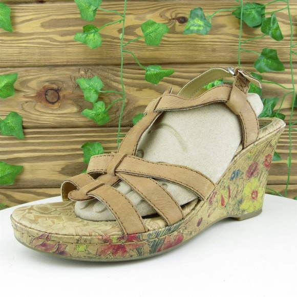 Born Concept Women Gladiator Shoes Brown Leather Buckle Size 10 Medium (B, M) - Picture 1 of 6